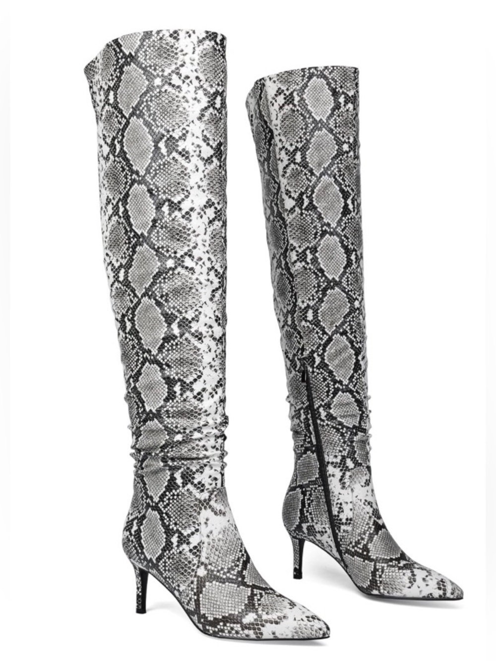 Faux Snakeskin Over the Knee Boots